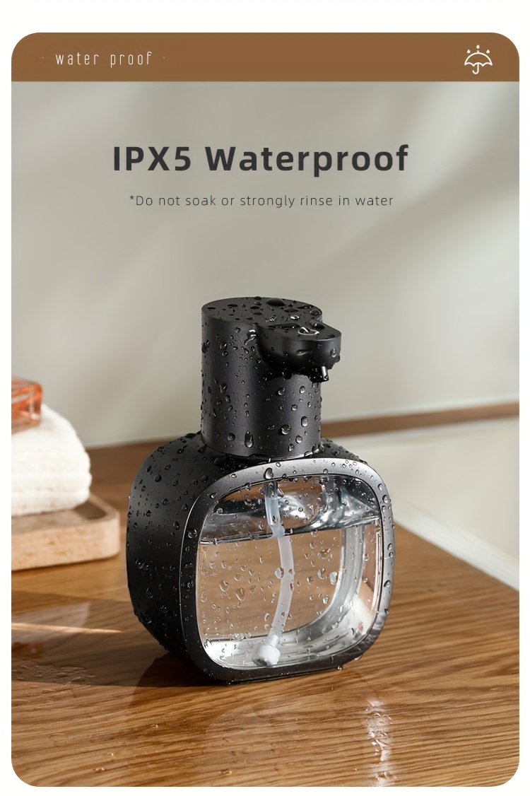 1 Dispensador de Sabão Automático Sem Toque Inteligente, Limpador de Telemóvel de Espuma Recarregável por USB com Tecnologia de Sensor Infravermelho, Bateria de 500mAh, Adequado para Dispensador de Sabão Automático de Casa de Banho e Cozinha, Frasco de Líquido para Lavar as Mãos. Presente de Natal. Presente de Feriado