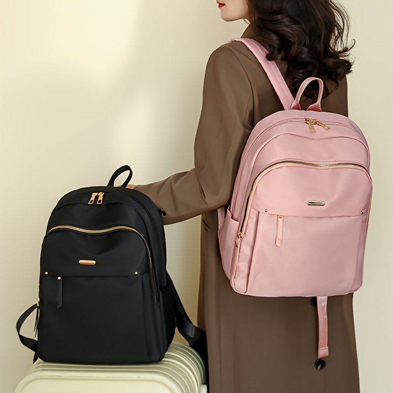 

Large Capacity Solid Colour Multi Pockets Backpacks, Adjustable Shoulder Straps Casual Durable Knapsacks, Ideal Gifts For Friends