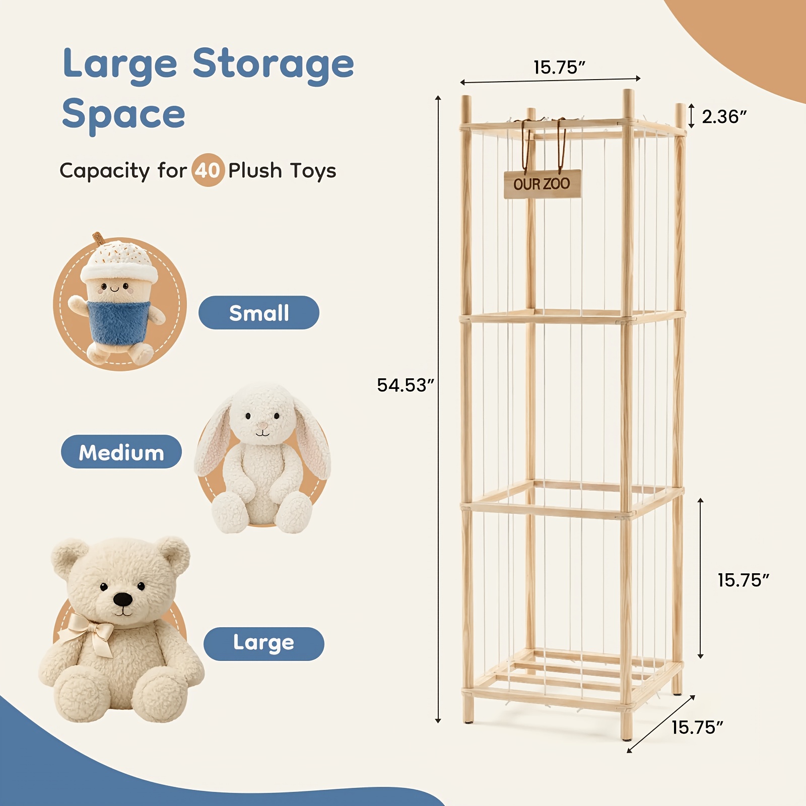 Plush toy storage organizer