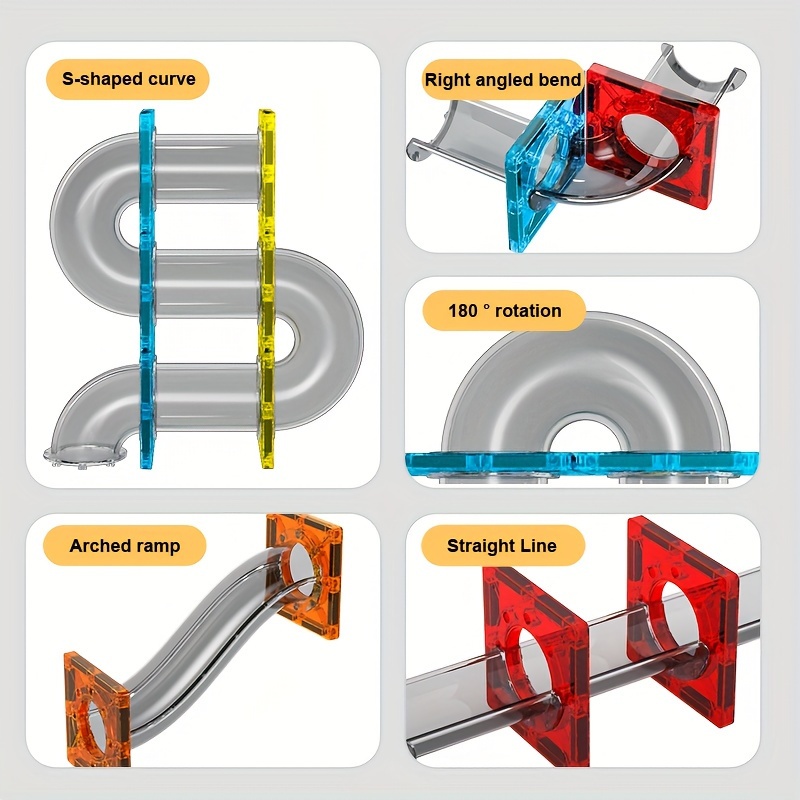 182pcs Track Magnetic Building Block Set Made Of ABS Safety Material Transparent Magnetic Building Blocks Suitable For Children Aged 3-8 Sensory Education Toys For Children Birthday Christmas Gifts