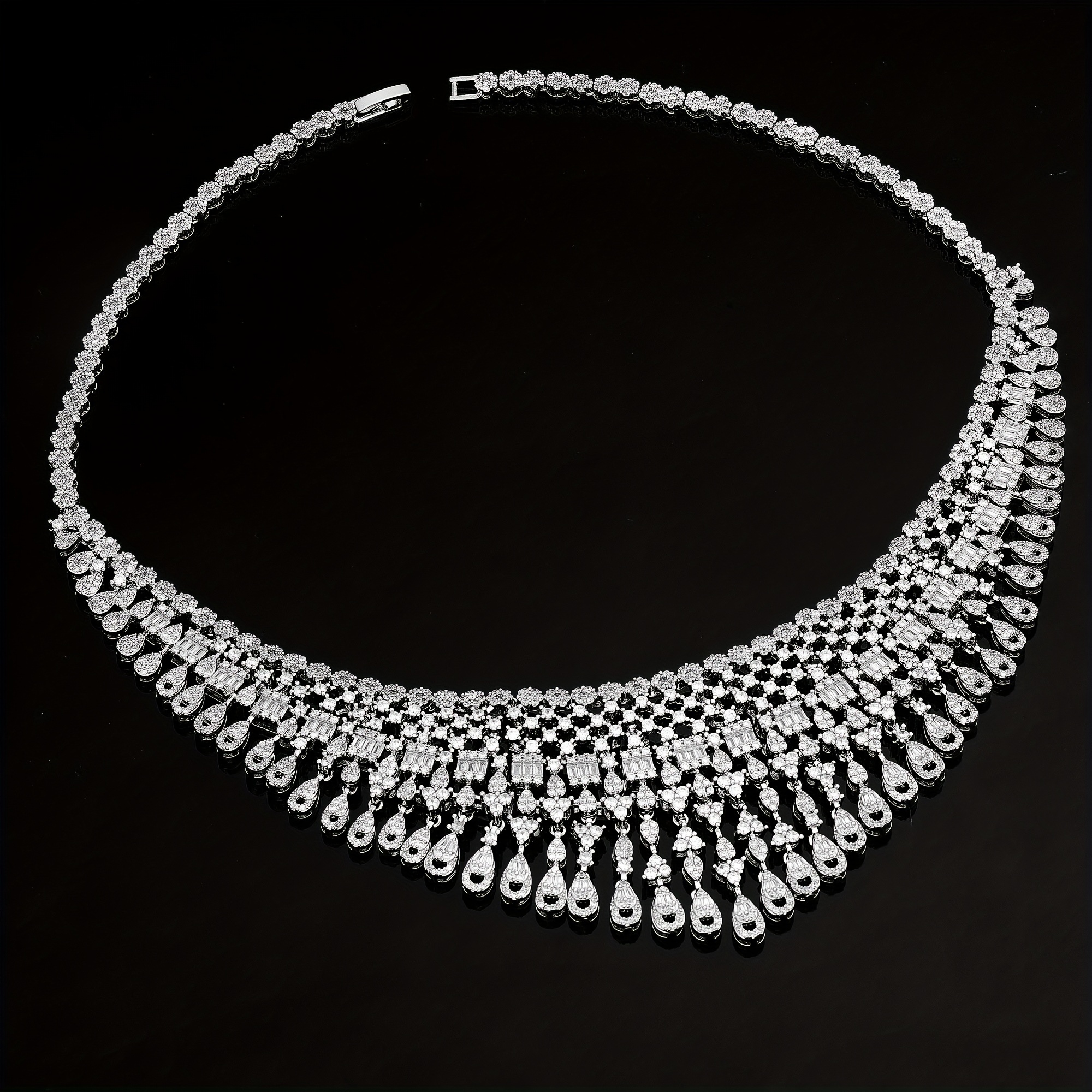 Luxurious 4pcs Cubic Zirconia Jewelry Set - White Golden Plated, Perfect for Weddings & Vacations