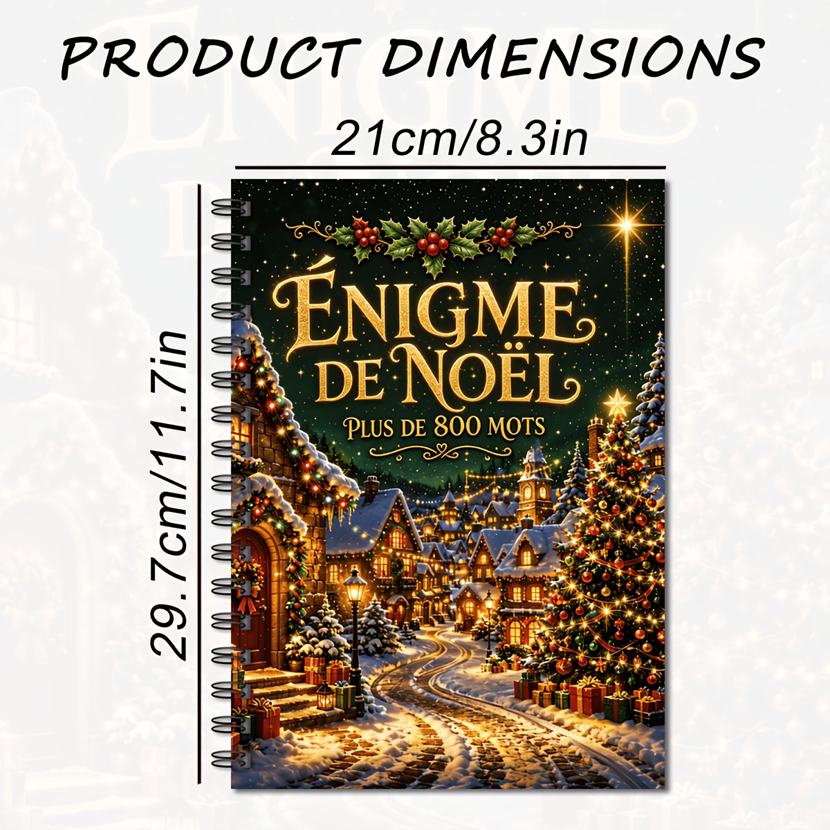TEMU Livre de croisés en français sur les vacances d'hiver et Noël - Cahier de réflexion à spirale (23 pages avec plus de 800 ) ; un livre de croisés