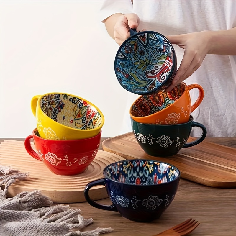 boho chic 15oz ceramic coffee mug large capacity heat - Temu Mauritius
