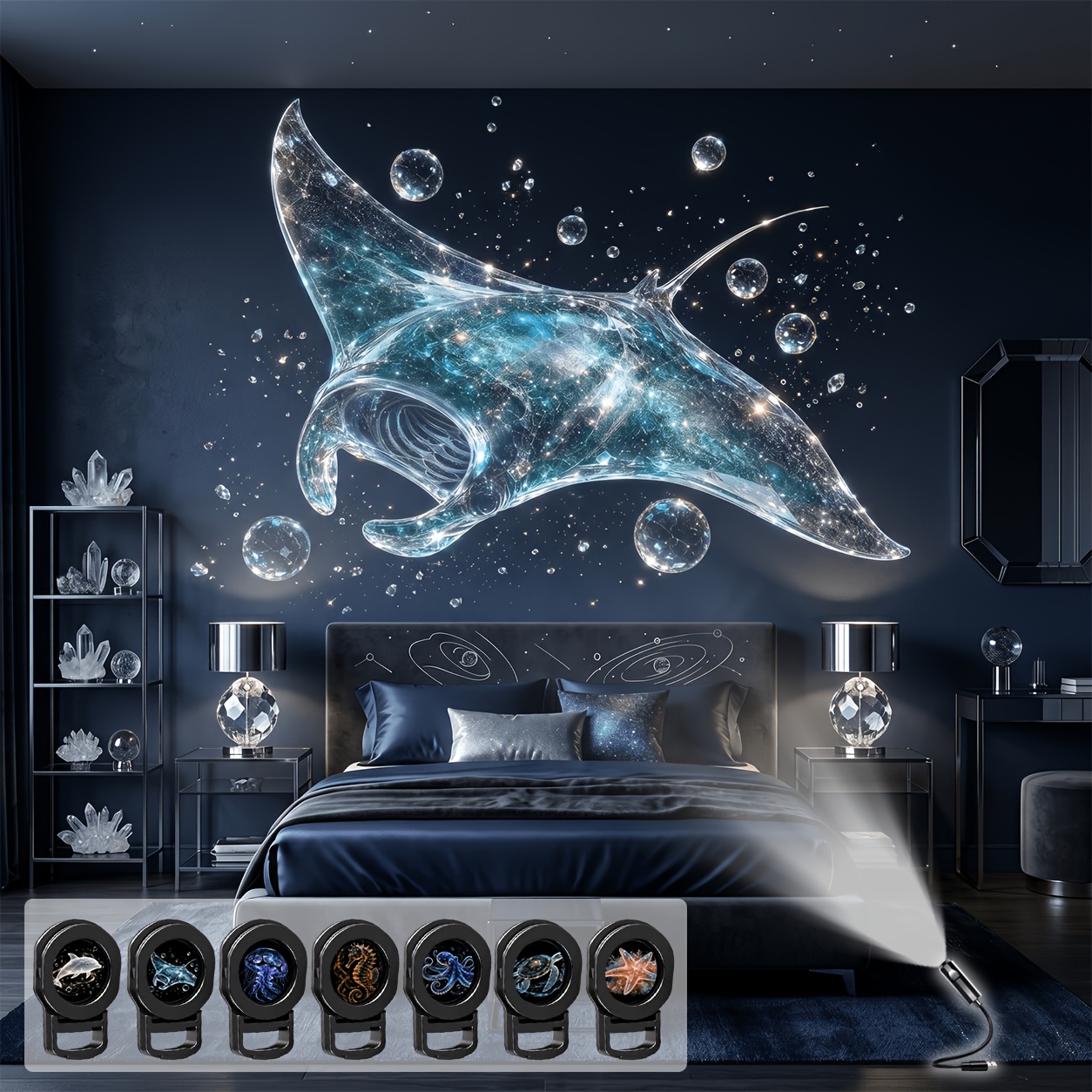TEMU Lampe de projection intelligente YIYOLICO avec variateur et veilleuse LED alimentée par USB, convient pour chambre, pièce - Projecteur , tortue