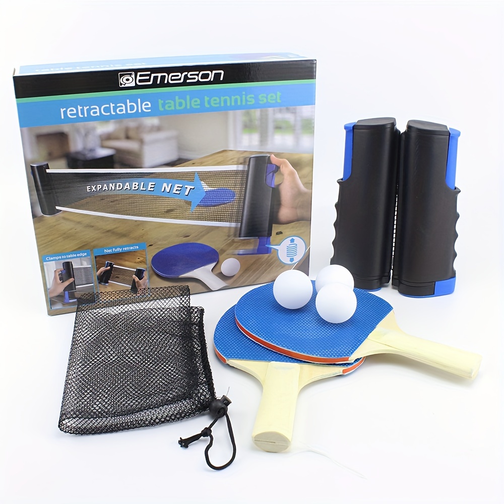 

Portable Pong Set With Retractable Net, Rubber Rackets, Balls & Carry Bag - Ideal For Indoor/outdoor Play