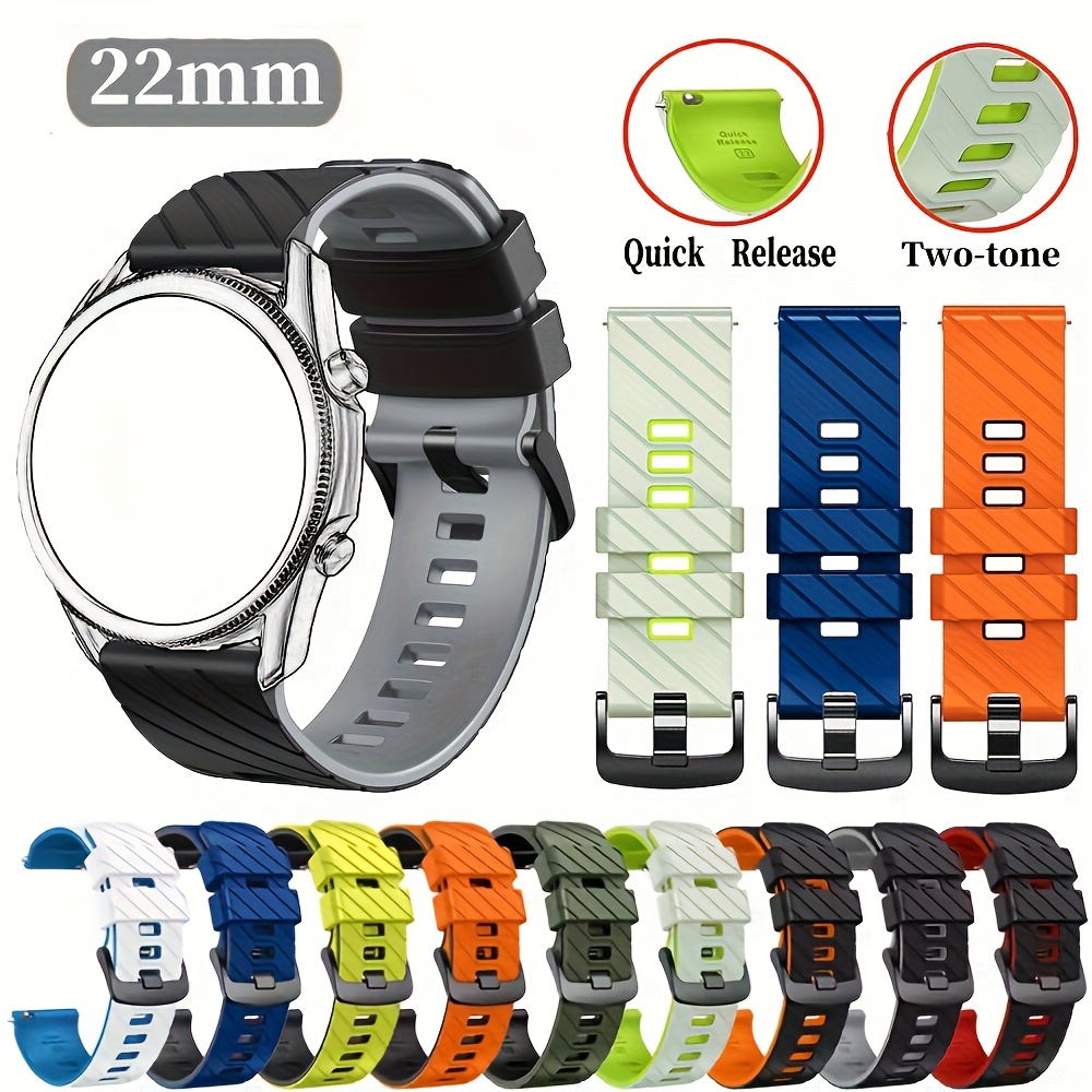 elegante correa de silicona con diseño de de 22 mm para huawei