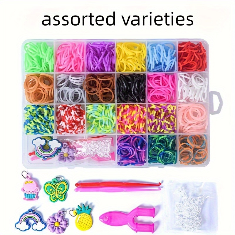 Loom Band Kit 15000+pcs Loom Rubber Bands In 25 Colors With - Temu
