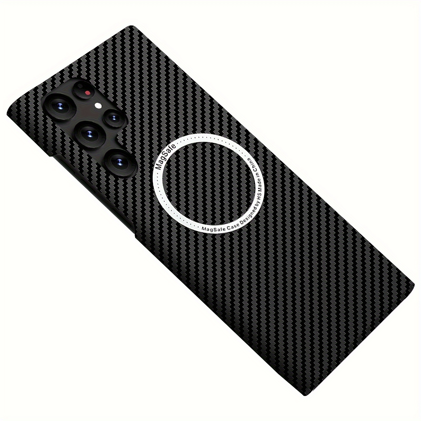 

Carbon Fiber Texture Pattern Magnetic Ultra Slim Pc Case For Samsung Galaxy S22 Ultra S23 Ultra S24 Ultra Matte Magsafe Ring Cover Coque