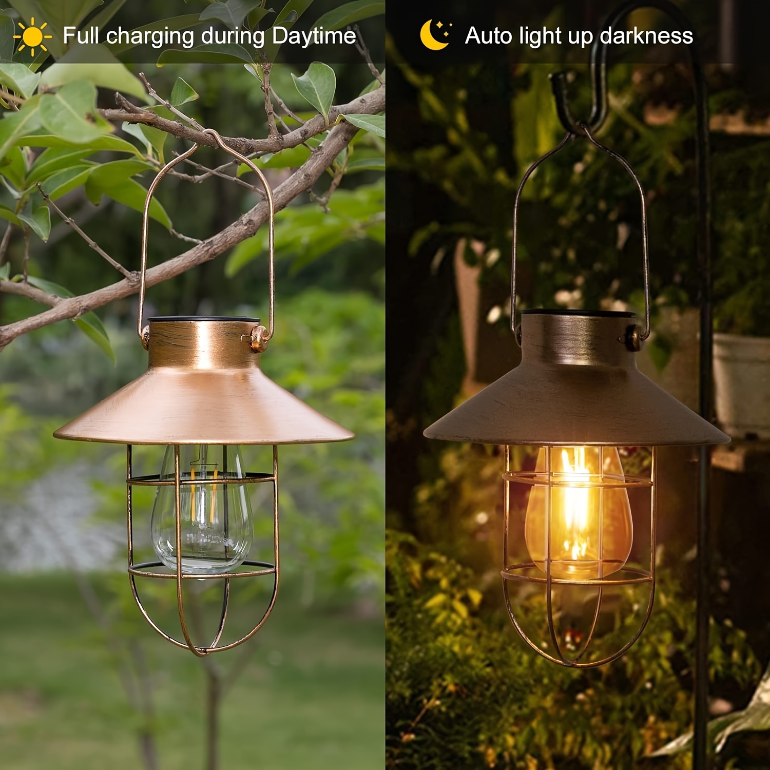 

Solar-powered Artistic Garden Chandelier - Waterproof Metal Outdoor Decorative Light With Tungsten Bulb And Shepherd Hook Garden Lights Solar Powered Waterproof Outdoor Waterproof