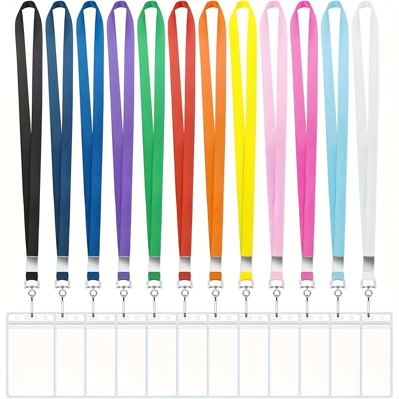 Image of 12/24pcs Cruise Ship Tag Lanyards, Durable Waterproof Id Holders With Key Clips For Id, Boat Cards, Carnival Sailboat Keys, Pvc Material, Assorted Colors, Keychain Lanyards For Cruise Ship Accessorie