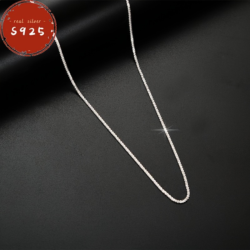 

Sterling Silver Necklace S925, Twinkling Star Sparkle Chain, 1.5mm Thickness, Elegant And Versatile Design, Sexy Clavicle Chain, Subtle, Simple Style, Ideal Gift For Girlfriend