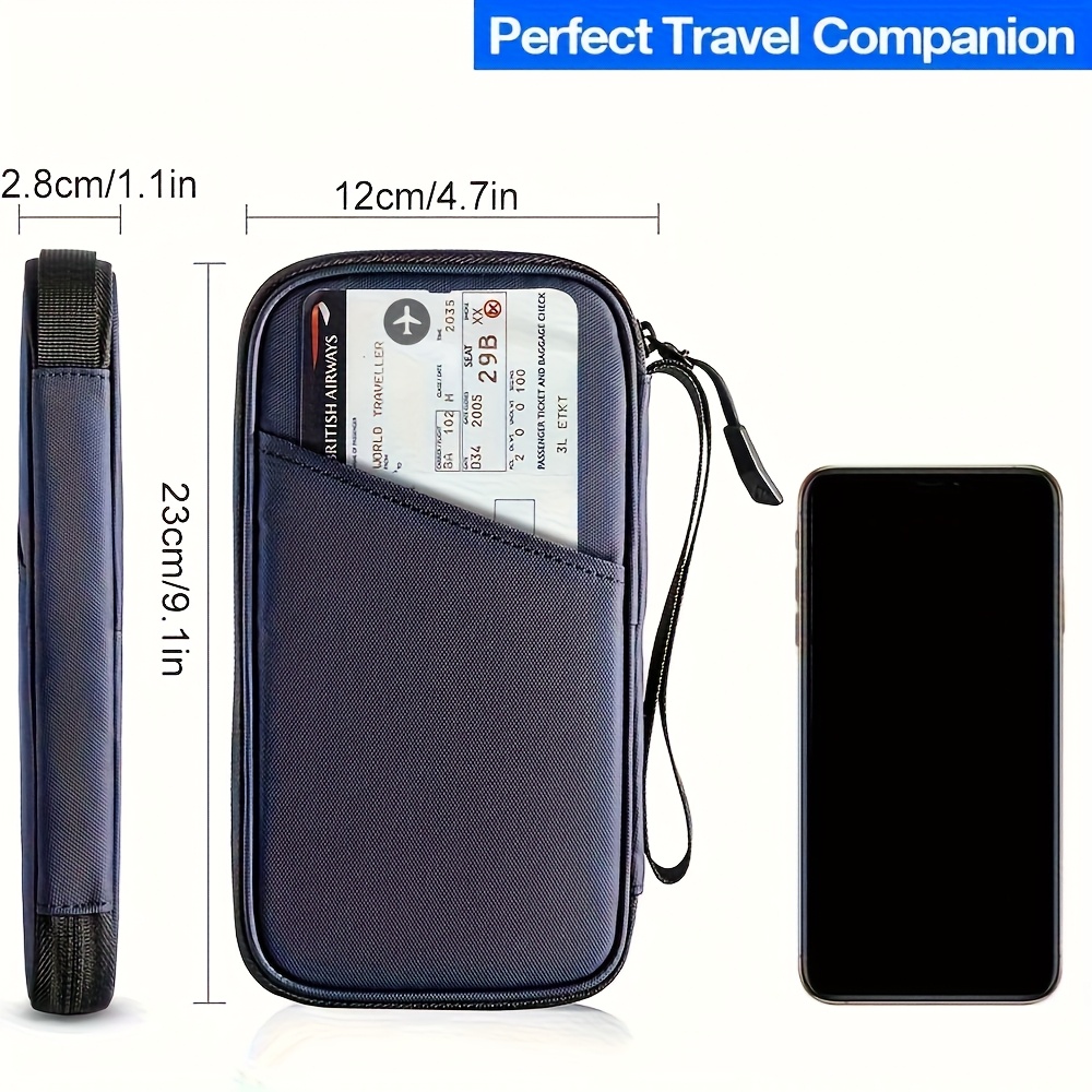 Pochette Document Voyage Passport Wallet Étui Portefeuille En Cuir Avec Blocage RFID Pour Passeport, Organiseur De Documents De Voyage, 119#noir Porte Passeport Homme Rangement Passeport Familial
