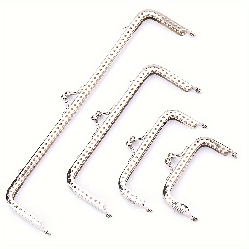 

4pcs Metal Purse Frame Handle With Clasp Lock, Bag Making, Sewing, And Crafting - Cell Phone Purses Accessories For Diy Projects, Diy Wallet Making