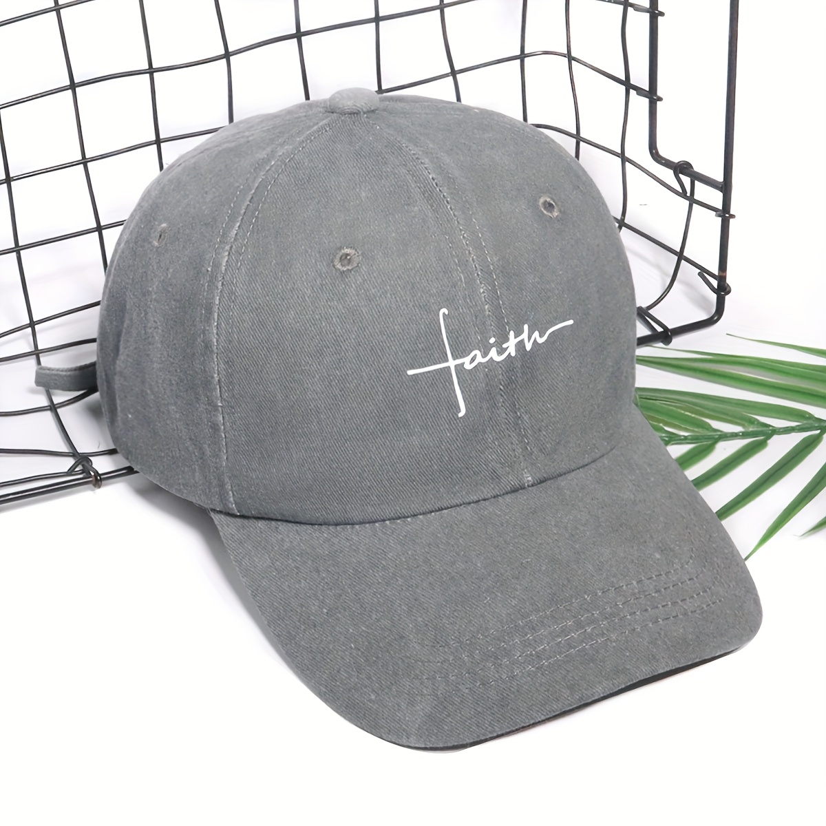 The Faith Printed Vintage Street Style Washed And Distressed Baseball Cap Is Suitable for Casual Outdoor Wear, Making It an Ideal Accessory