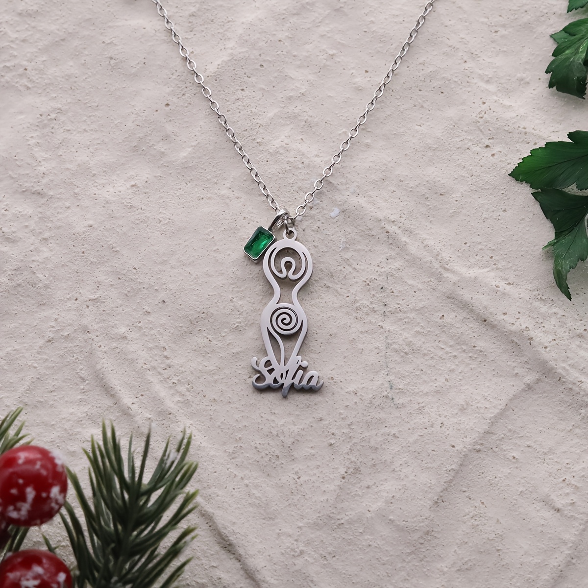 Personalized Spiral Pendant Necklace with Custom Name
