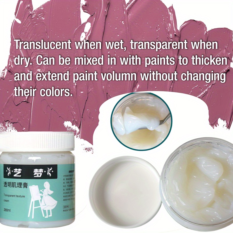 

280ml Clear Texture Gel For & Diy Projects - Waterproof, Mold-resistant, Non-cracking , Ideal For Canvas & Cardboard Crafting