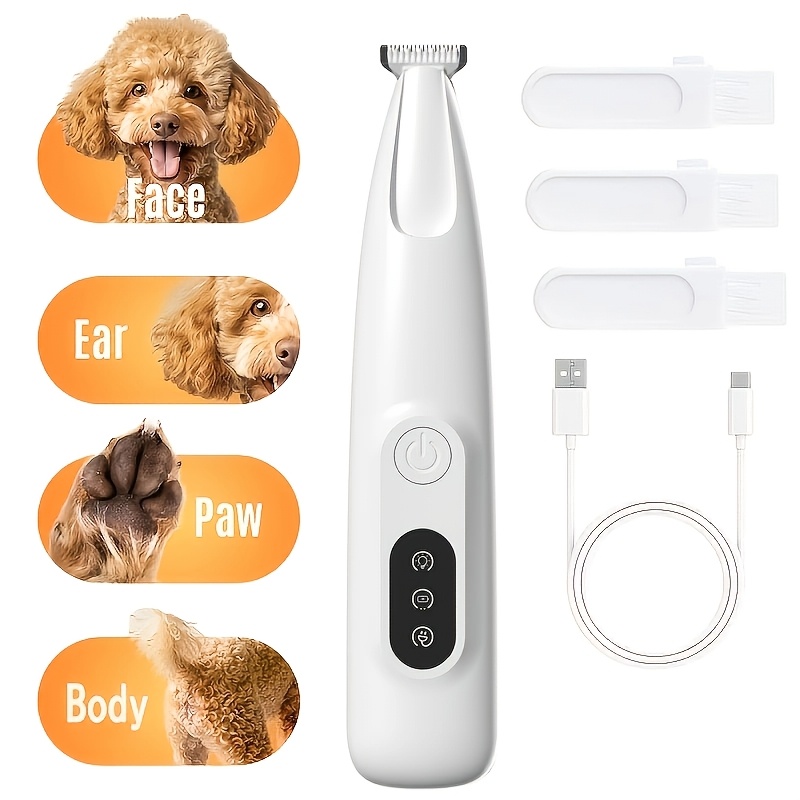 Electric Pet Hair Clipper, Rechargeable Cordless Small Cat Claw Clipper, Usb Charging, Screen Display, Widened Head, , Used To Around Dog Claws, Eyes, Ears, Face