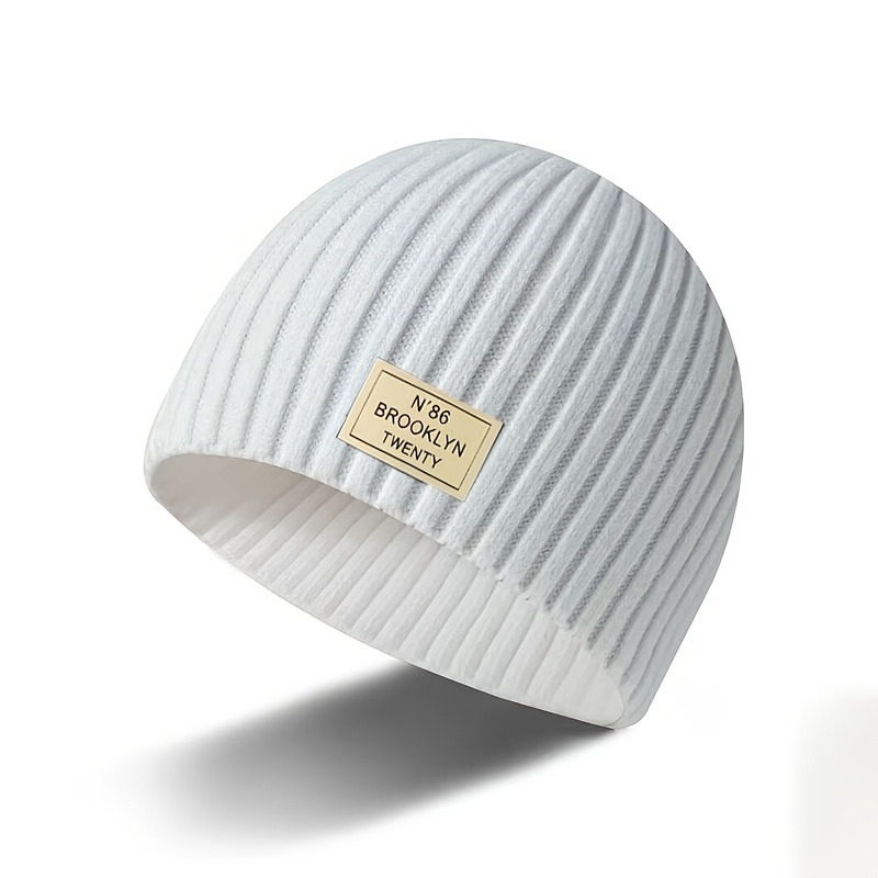 Image of 1pc 86 Standard Snapback Short Brim Cap For Men, Outdoor Casual Sports Solid Color , Unisex Brimless Knit Hat