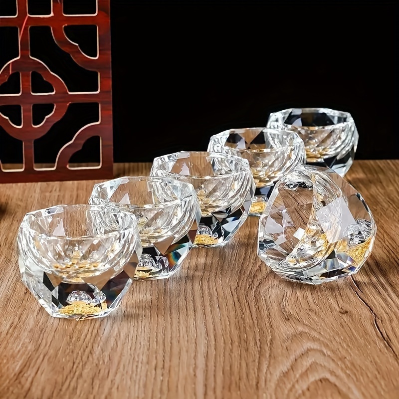 

1pc 50ml Diamond Pattern Glass Cup, Creative Glass Cup, Tea Cup, Drinkware For Restaurants, Cafes