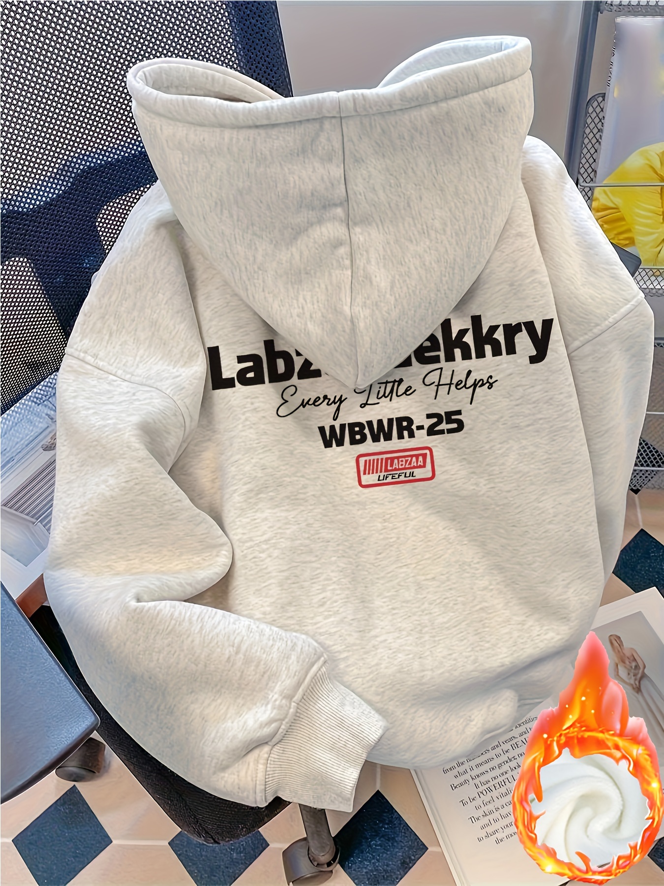 chaqueta capucha hombre invierno forrada en polar estilo Temu