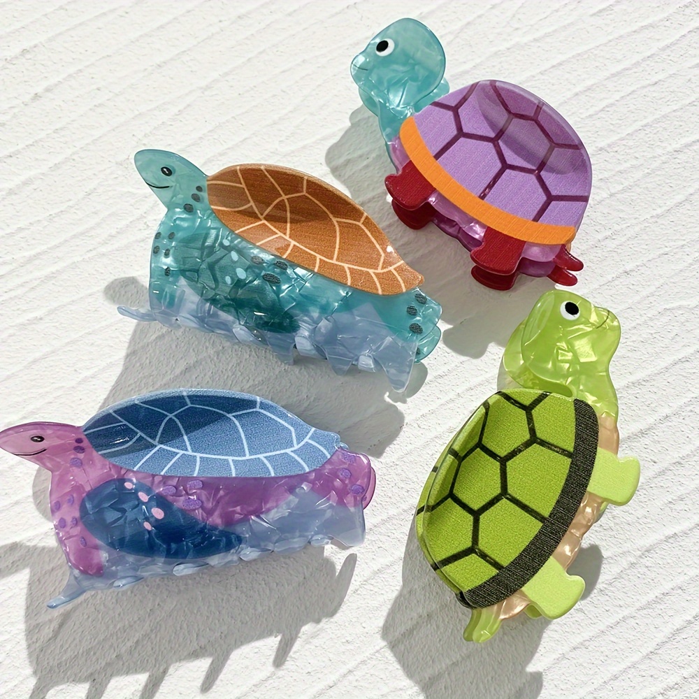 

Bohemian Style Acrylic Turtle Hair Claw Clip, Cartoon Turtle Hair Accessory, Daily Use, Girls, , Class Reunion Party, Mixed Colors, Medium Size, Single Pack