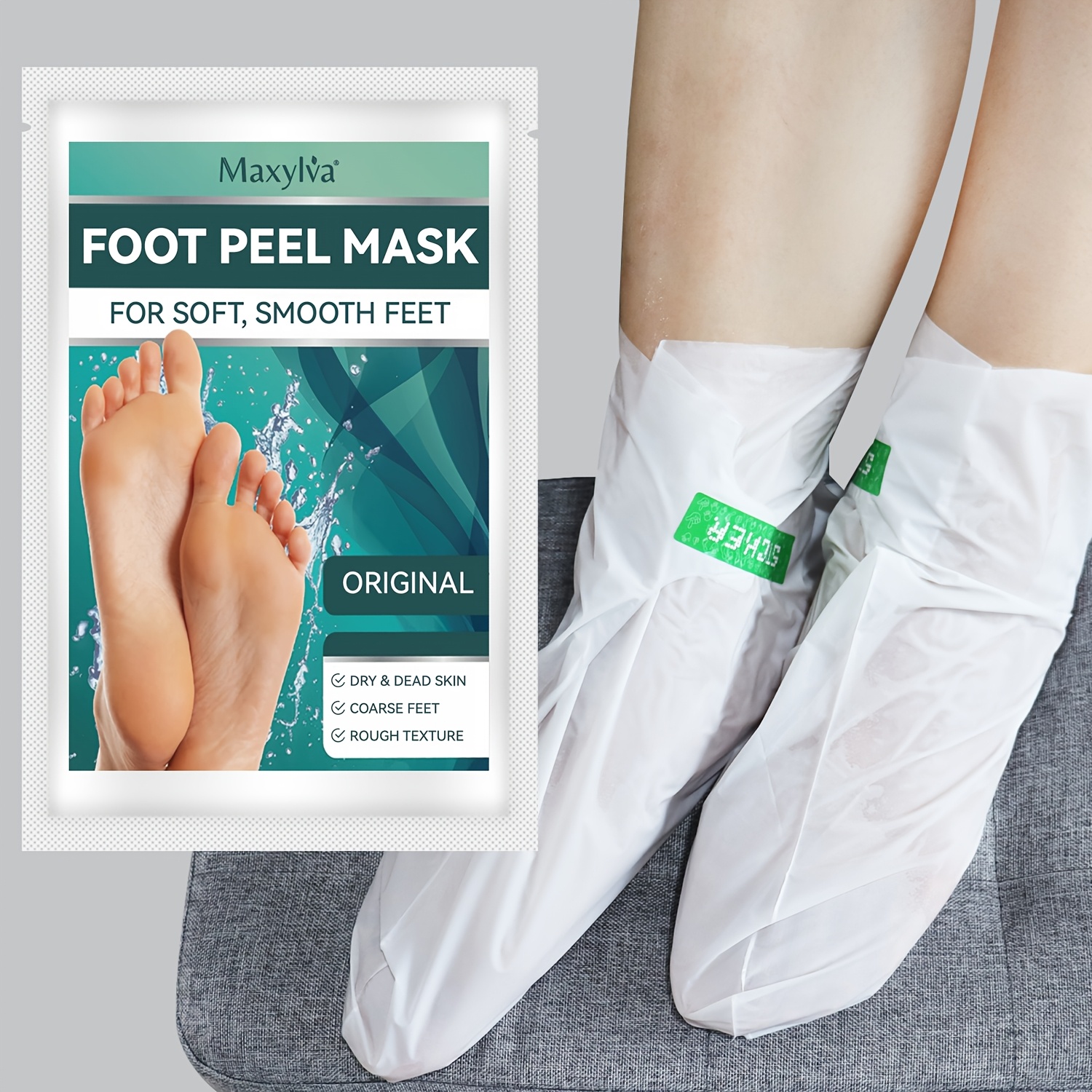 Image of Exfoliating Foot Masks For Dry Feet Skin, Dead Skin Remover Feet Peeling Mask 1 Pair