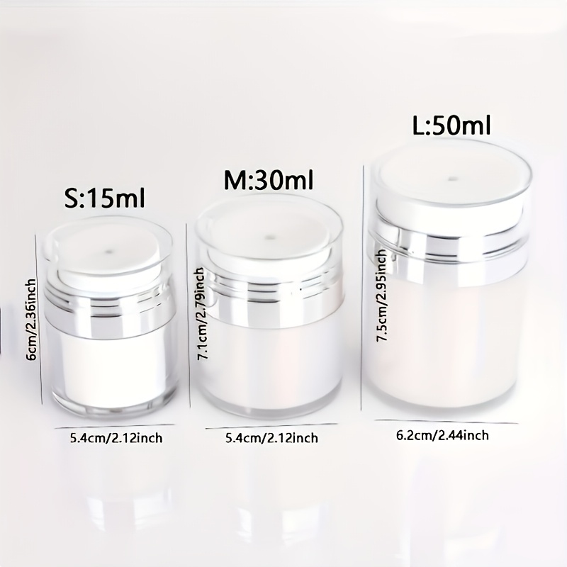 TEMU 1pc Refillable Airless Pump Bottle - Clear Acrylic Makeup & Skincare Container With Metallic Lid For Thick Moisturizers, Creams, And Lotions,