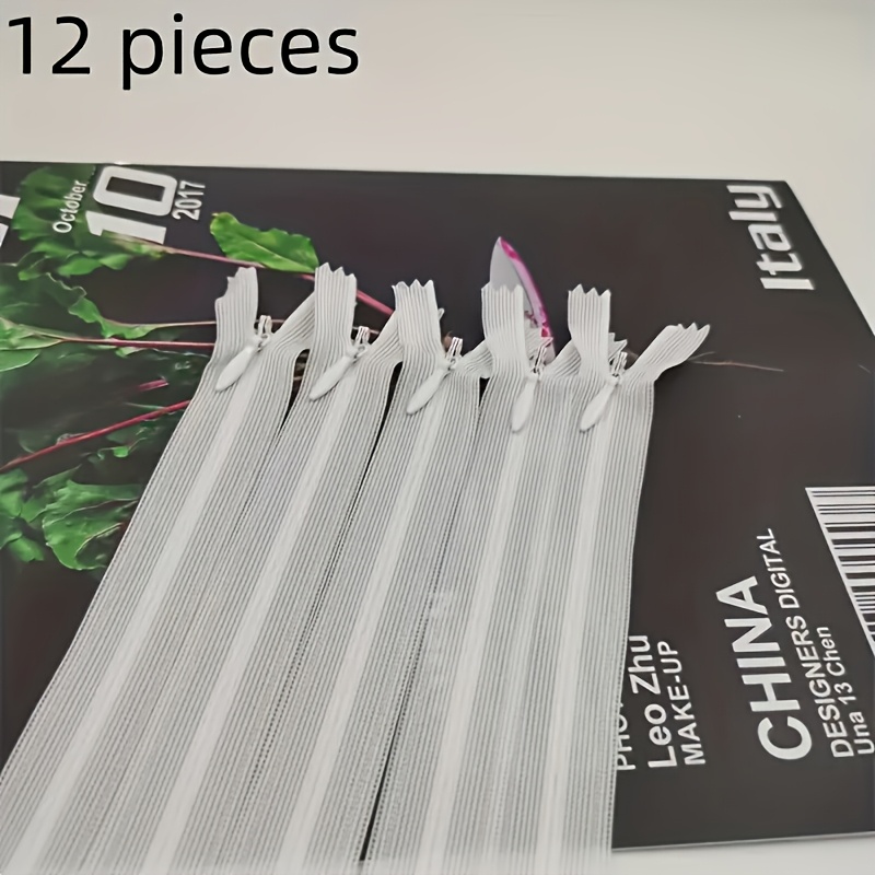 12pcs/6pcs Clear Zipper Kit, Sewing Essentials For Diy Crafts & Sewing Projects - With A Sliding Design, Easy Insertion, No Sewing Required, Ideal For Backpacks, Clothing And Accessories, Sewing