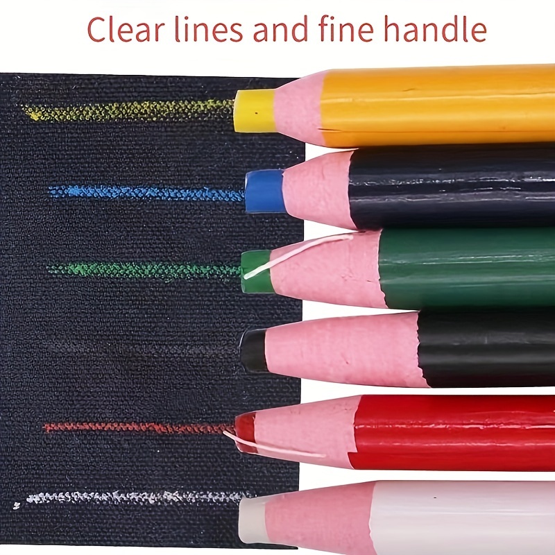 

1 Set Of 6 Fabric Chalk Marking Pens - Pre-, Water-soluble Chalk Pens Suitable For Sewing, , And Pattern Drafting, Fabric Marking Tools For Textiles, Clothing, And Handicrafts - White, Red, Black,