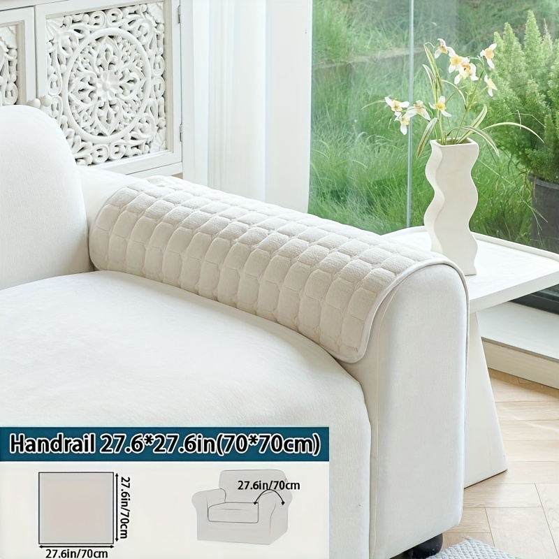 TEMU . einfarbige rutschfeste Sofaauflage aus Milch-Samt-Plüsch, haustierfreundlich, weich, warm, modische Heimdekoration, geeignet für Wohnzimmer,