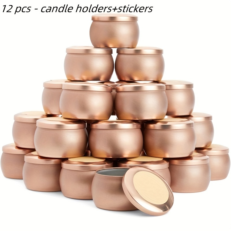 12pcs/candle Jars For Making Candles, Loose Empty Jars With Lids And Labels, Bottling Bottles, Used For Crafts, Gifts