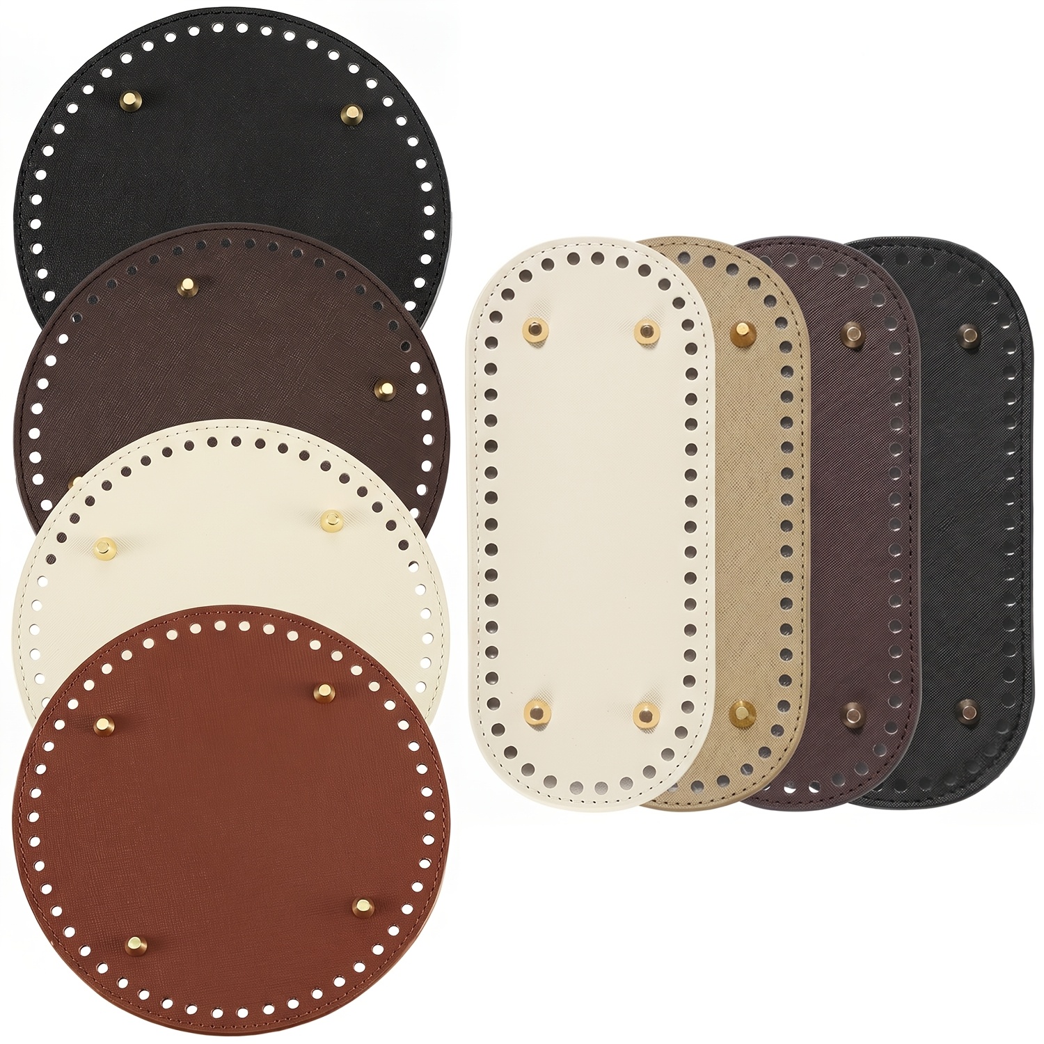 TEMU 8 piezas de base para bolso de cuero sintético de 5.9 pulgadas, moldeadora para la parte inferior de bolsos redondos de 8.6X3.9 pulgadas, base