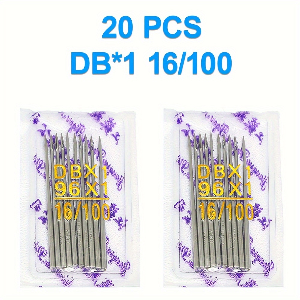 TEMU 20 agujas DBX1 para máquina de coser, tamaños 9/65, 11/75, 12/80, 14/90, 16/100, 18/110, para accesorios de máquinas Singer, Brother,