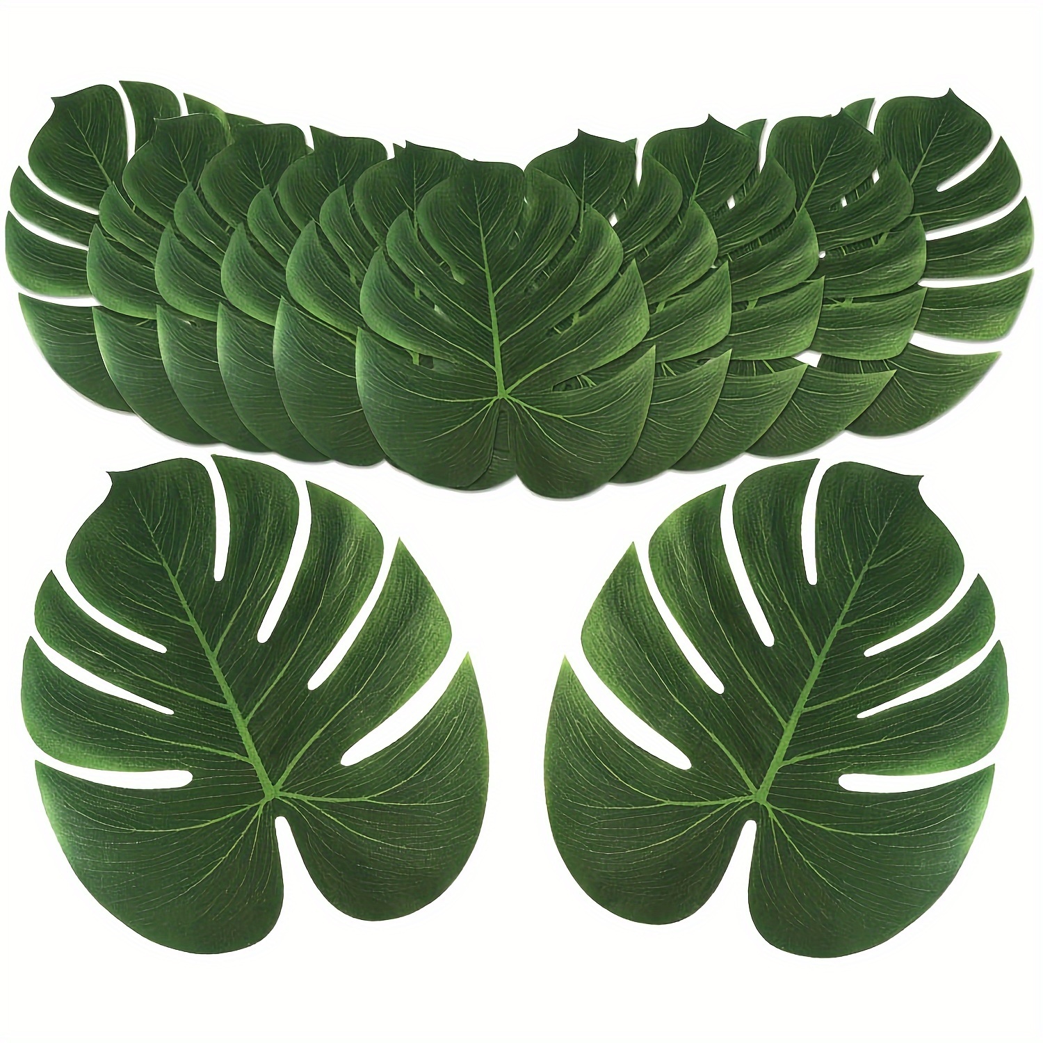 

10pcs, Green Artificial Leaves, Luau Party Turtle Leaf Coasters Jungle Theme Party Decoration Birthday Tabletop Table Decoration Spring And Summer Simulated Turtle Leaf