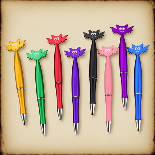 7pcs random color halloween bat series ballpoint pens gift pens for students party gifts ballpoint pens niche design pens decorative ballpoint pens