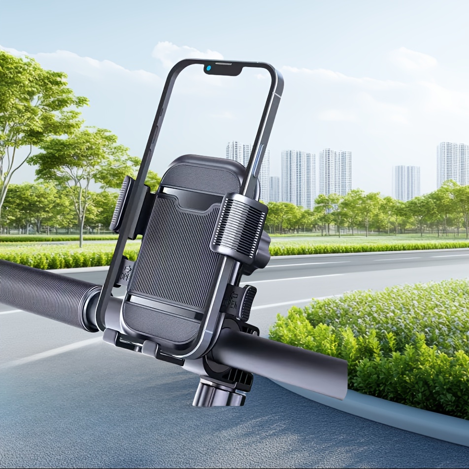 Image of 1pc Bicycle Phone Mount: Abs Material, 360° Rotation, Quick Release, Gps Navigation Compatiblet,scooter Motorcycle Phone Mount 4.7-7" Smartphones.