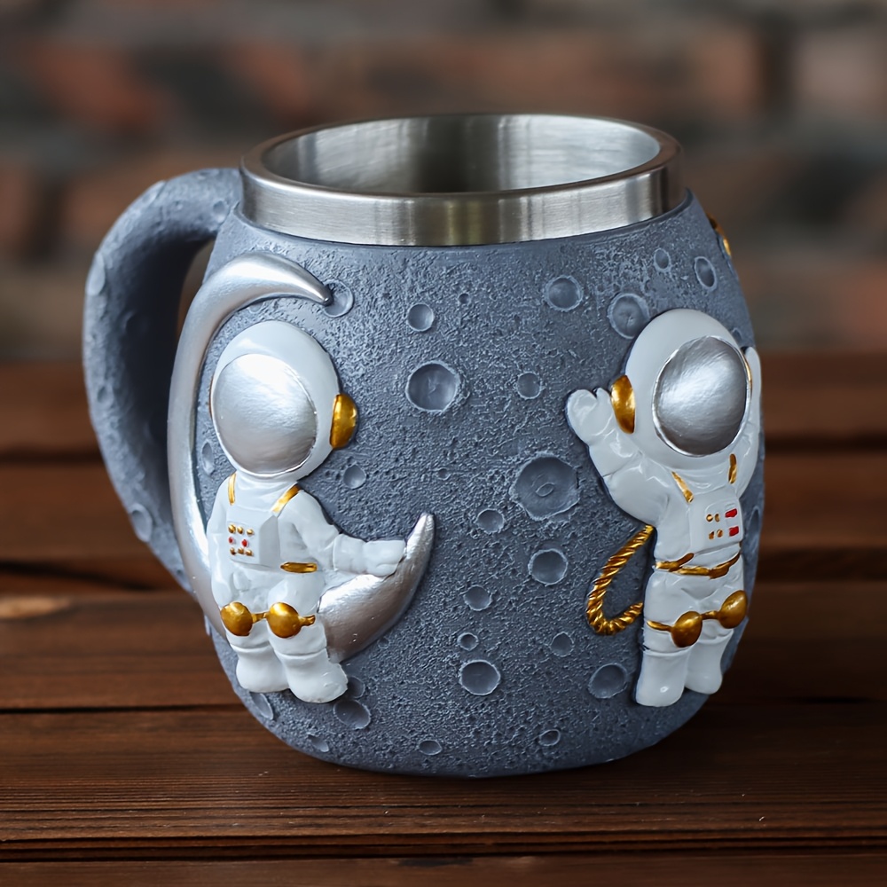 1 astronaut   pattern mug stainless steel coffee cup beer mug gift for space enthusiasts Product details 6
