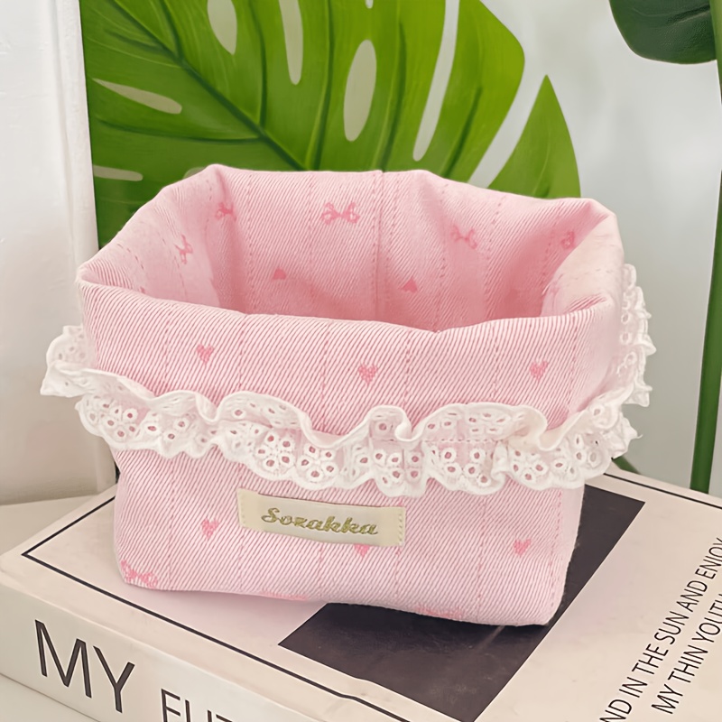 TEMU Desktop-Aufbewahrungskorb mit ansprechendem Design, Aufbewahrungsbox für Hautpflegeprodukte, Make-up, Kontaktlinsen, Mini--Aufbewahrungskorb,
