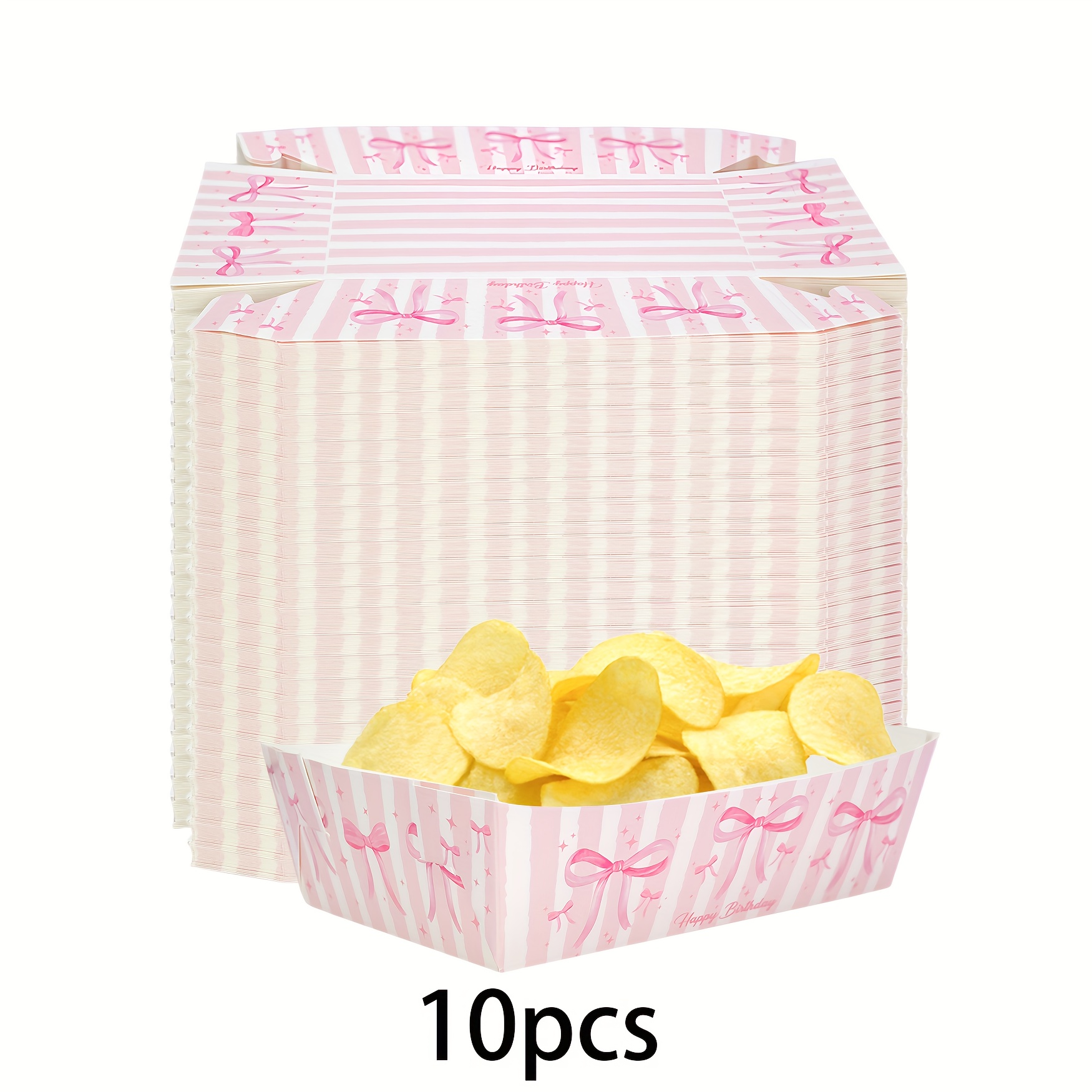 E-shop 10/ Stück Rosa Schleife Papier Servierplatten Platten für Coquette Themen Geburtstagsfeier Dekorationen Zubehör Snack Servierteller Schleife