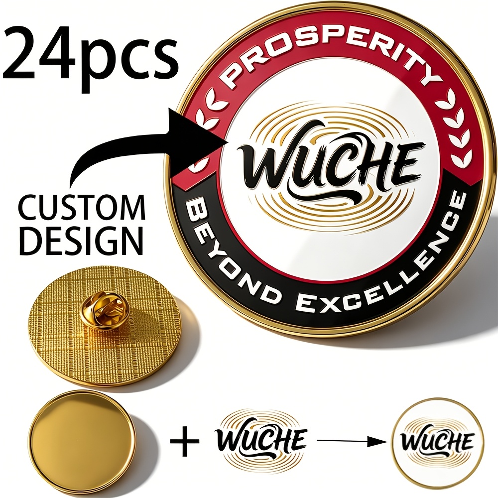 TEMU 24pcs Custom Badges & Name Tags - Personalized Photo/logo/text Suitable For Bags, Hats, Clothing, Birthdays, Work Events - Pins With Your Own