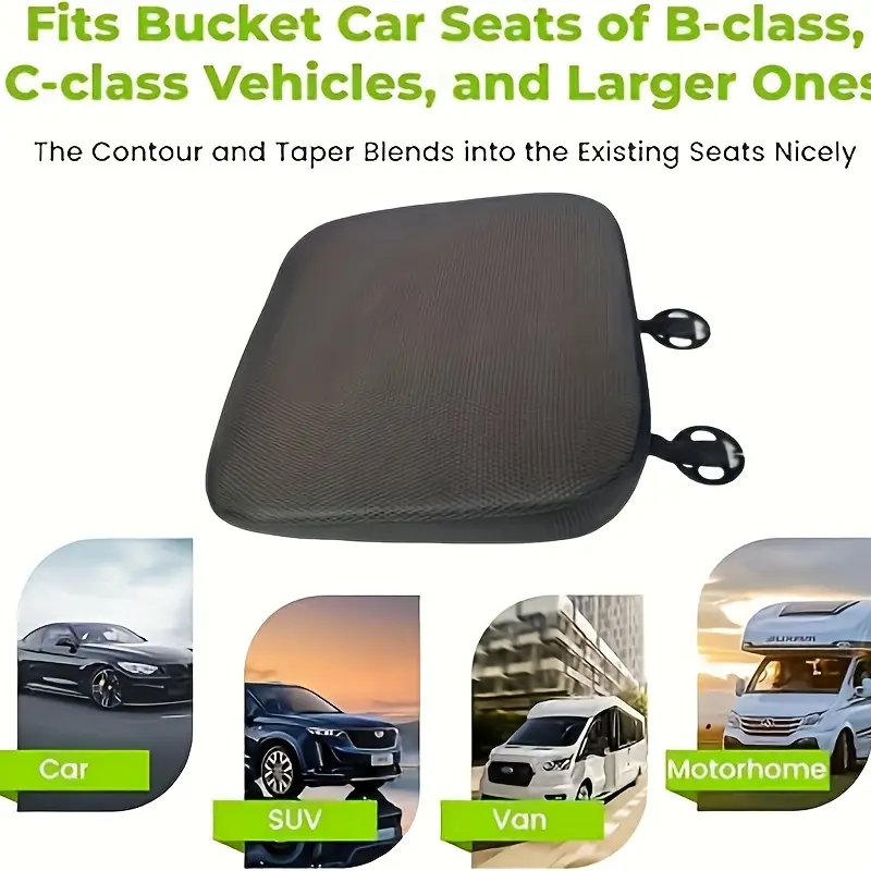 breathable polyester fiber car seat cushion thick height pad with anti slip design vehicles ergonomic support for long drives vehicle seating woven texture premium material daily details 2