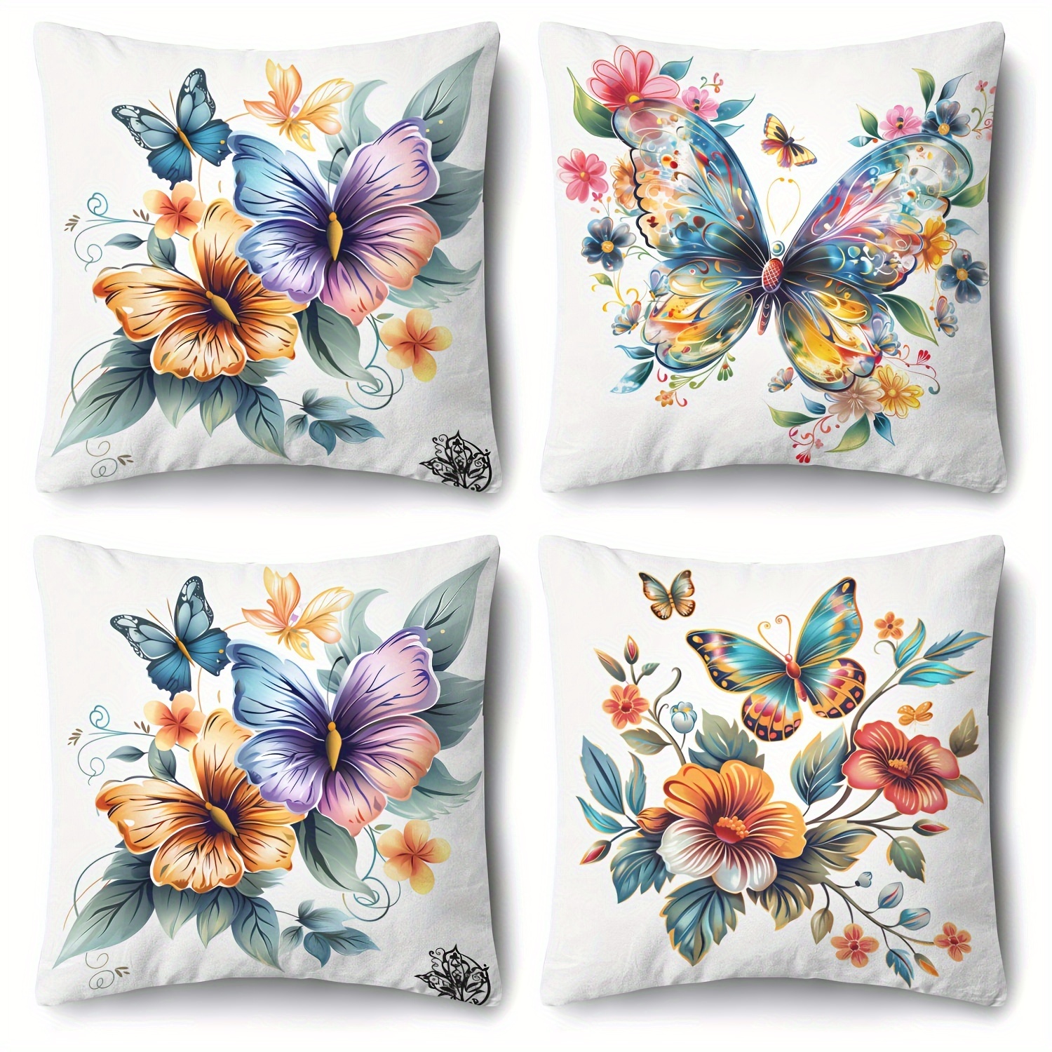 

4pcs Set Of And Pattern Pillowcases, 17.7x17.7 - , , Washable, Suitable For And Bedroom Decoration, Not Included