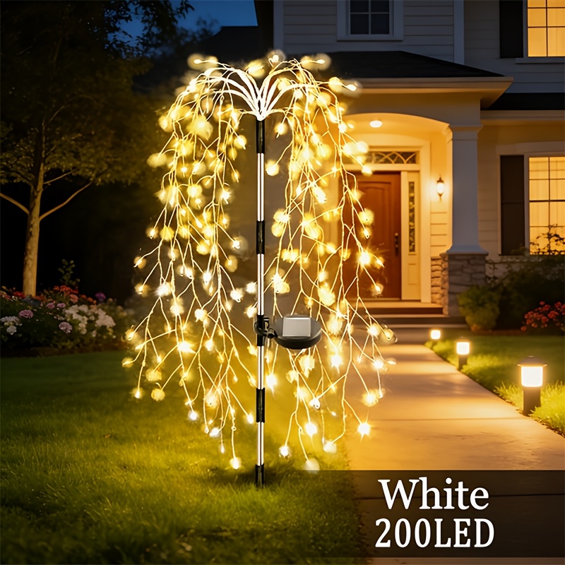E-shop solarbetriebene 120/200 LED dekorative Bodenleuchte mit Erdspieß für den Außenbereich. Geeignet für Außenbereiche wie Gärten, Rasenflächen,