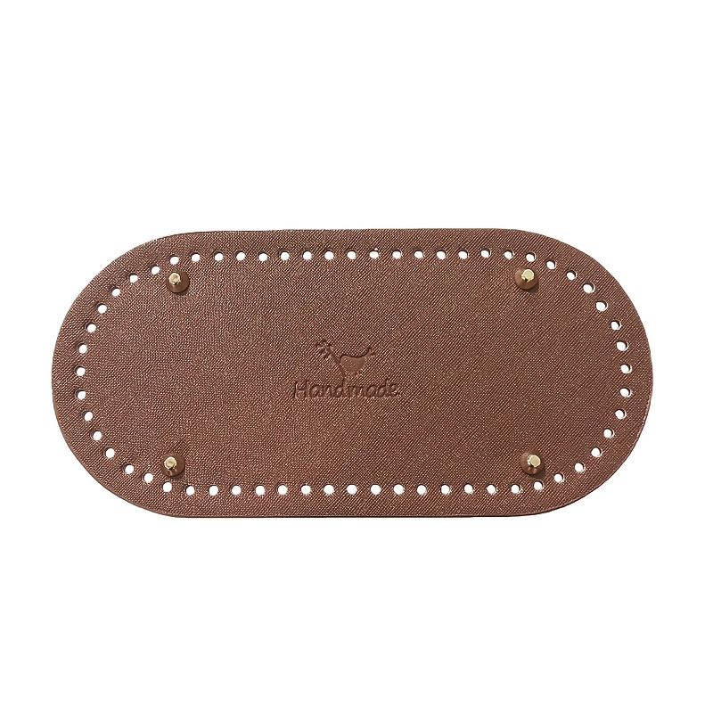 TEMU 1pc Sfkaikai Bag Pu Leather Panel Base Plate With Handmade Logo Panel Suitable For Diy Purse Making, Pu Leather Bag Bottom Base For Handbag
