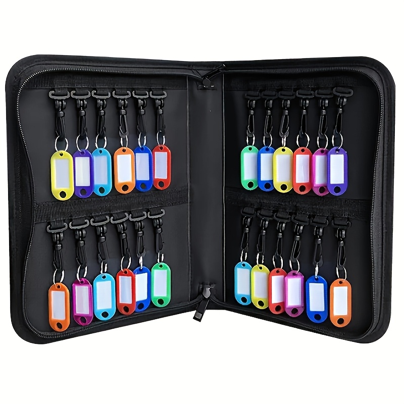 Image of 24-key Storage Box, Portable Zipper Key Storage Box, Key Storage Bag, Foldable Storage Box, Durable Zipper Closure Key Storage Box, Suitable For Offices, Rental Specific Key Bag