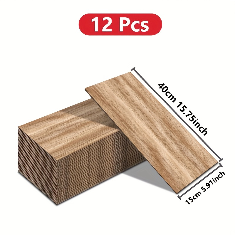 TEMU Rollo de Vinilo Autoadhesivo con de de Madera para Piso, Adhesivo de Piso de Vinilo Resistente al , 15 Cm de Ancho, 40 Cm de Largo, 12 piezas,