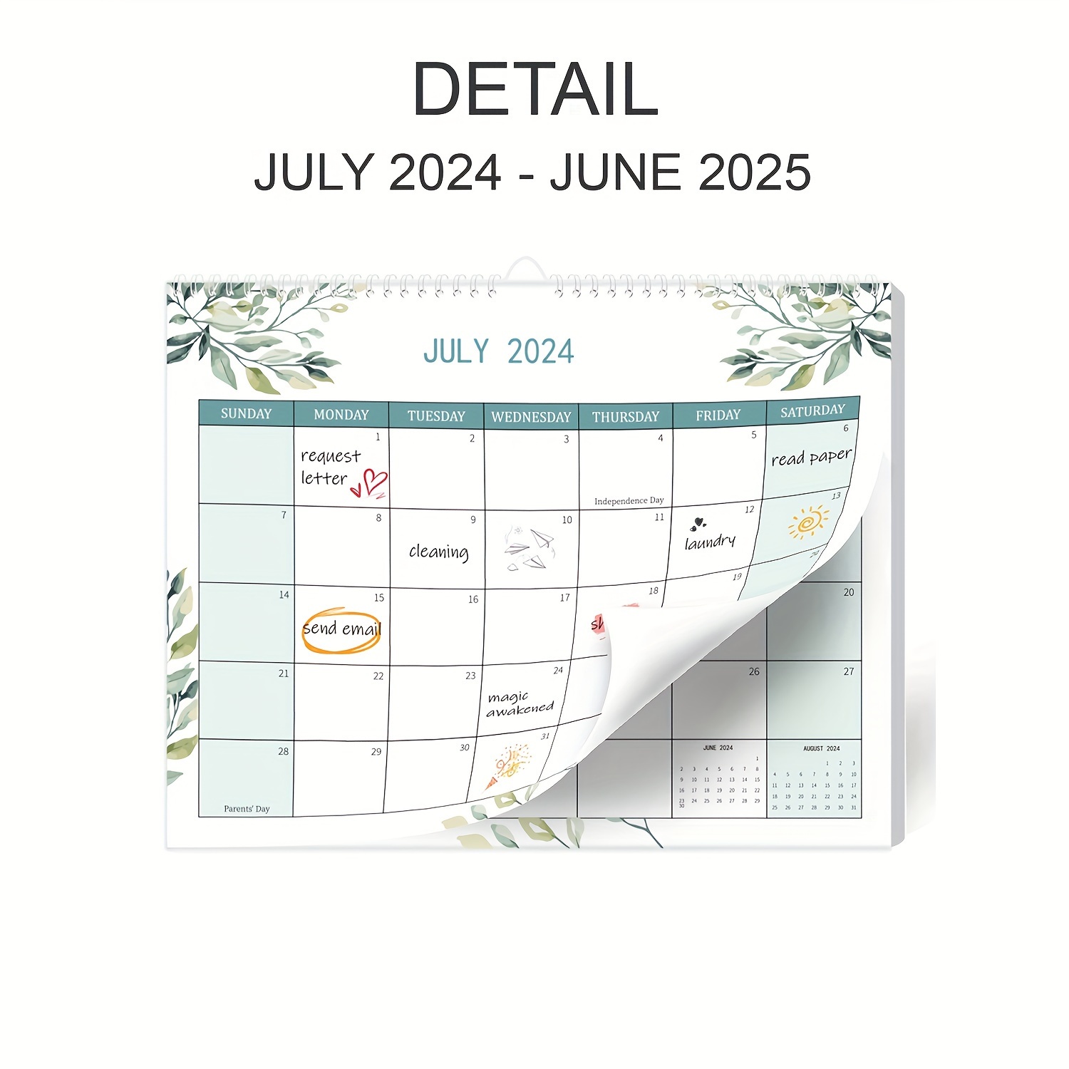Trees 2024 Wall Calendar Laminated English 29 97cm X 38 1cm Monthly