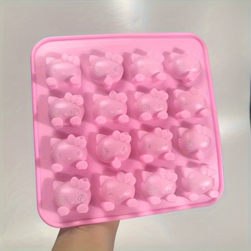

versatile Silicone" Hello Kitty Sanrio Silicone Ice Mold - Cute Anime-themed For Ice Cubes, Jelly, Desserts & Chocolate - Multifunctional Kitchen Accessory For Parties & Restaurants