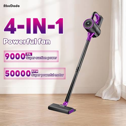 item picture 9000pa handheld upright vacuum cleaner 50000rpm brushless motor vacuum 4 in 1 gift set with rotating brush head supports usb charging hepa filter anti suitable for hard floors carpets hair
