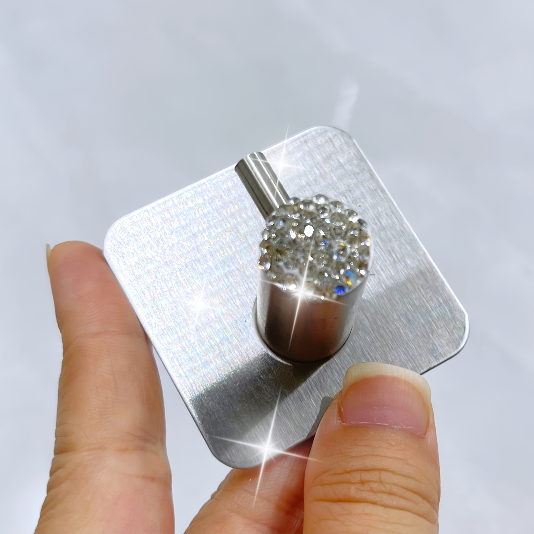 TEMU Gancio per asciugamani e accappatoio in acciaio inossidabile tempestato di diamanti, set di ganci da parete per carichi pesanti con superficie